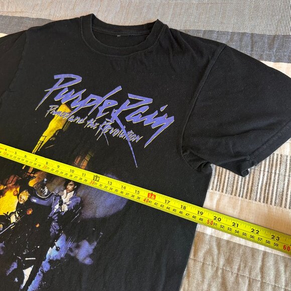 Purple Rain Prince Short Sleeve Large Black Cotton Graphic Band T Shirt - Picture 3 of 4
